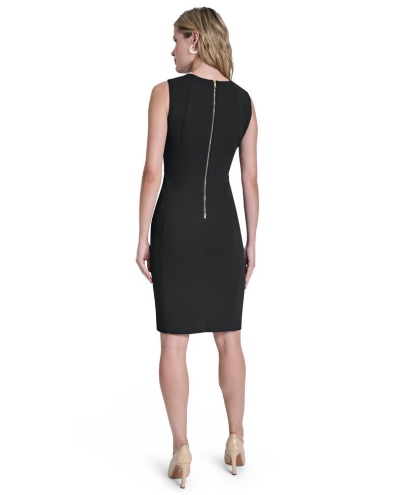 Women's Sleeveless Jewel Neck Knee-Length Dress