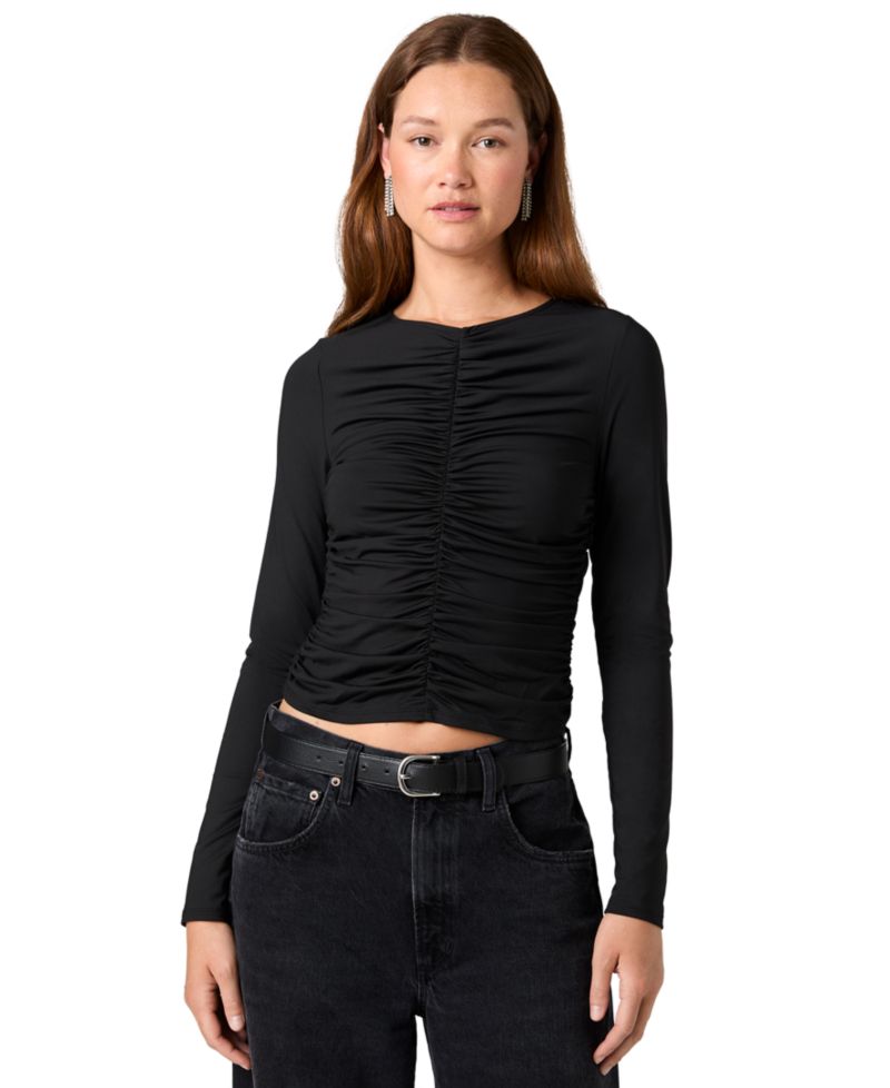 Women's Shay Long-Sleeve Crewneck Ruched Blouse