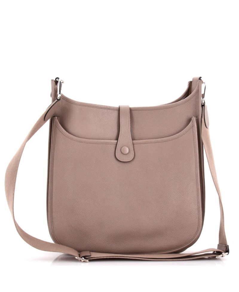HERM&Eacute;S Evelyne Leather Large Crossbody Shoulder Bag