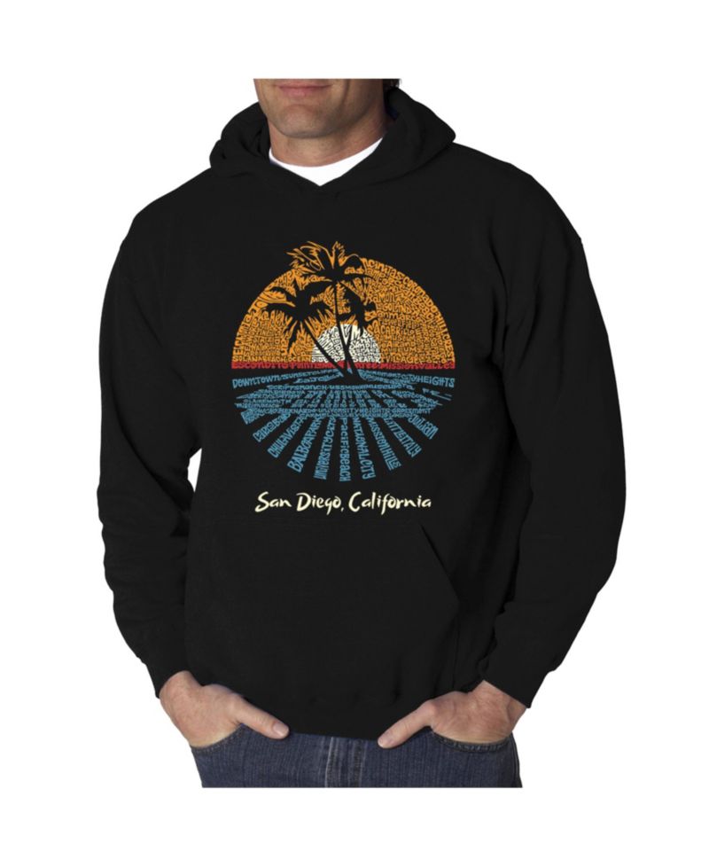 Men's Cities in San Diego Word Art Hooded Sweatshirt