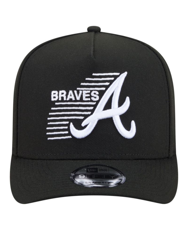 Men's Black Atlanta Braves Motion A-Frame 9FIFTY Snapback Hat