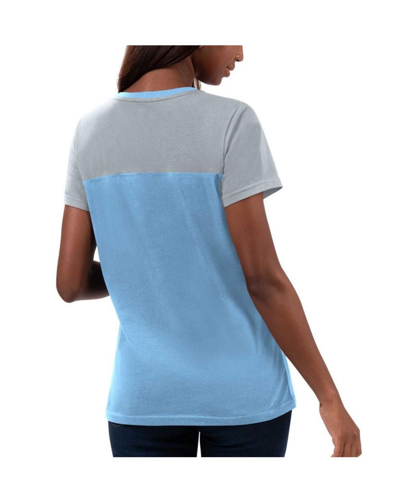 Women's Light Blue Kevin Harvick Cheer Color Blocked T-shirt