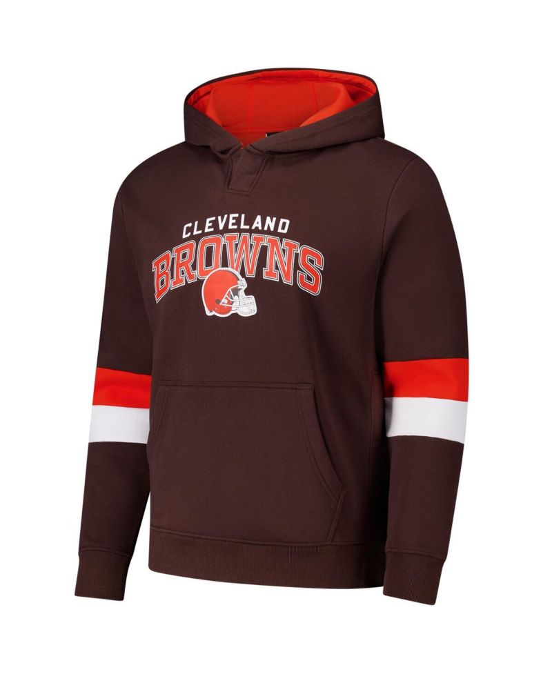Men's Brown/Orange Cleveland Browns Adaptive Faceoff Pullover Hoodie