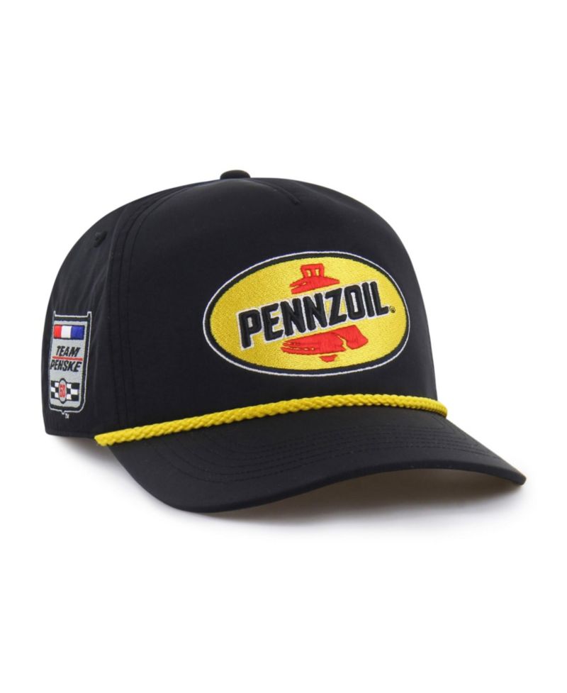 Men's '47 Black Joey Logano Sponsor Logo Side Patch brrr&deg; Hitch Rope Adjustable Hat