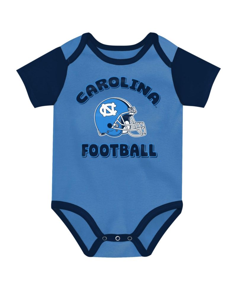 Baby Boys and Girls Carolina Blue North Carolina Tar Heels Star Player Three-Piece Bodysuit Set
