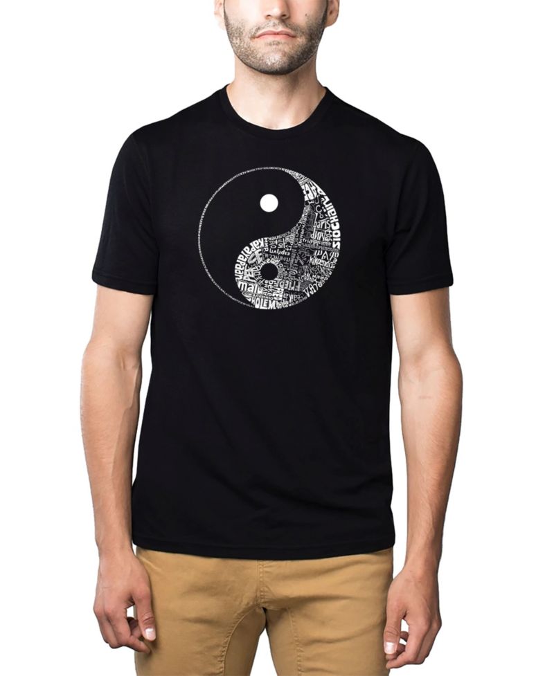 Men's Cotton/Poly Blend Word Art T-Shirt - Yin Yang