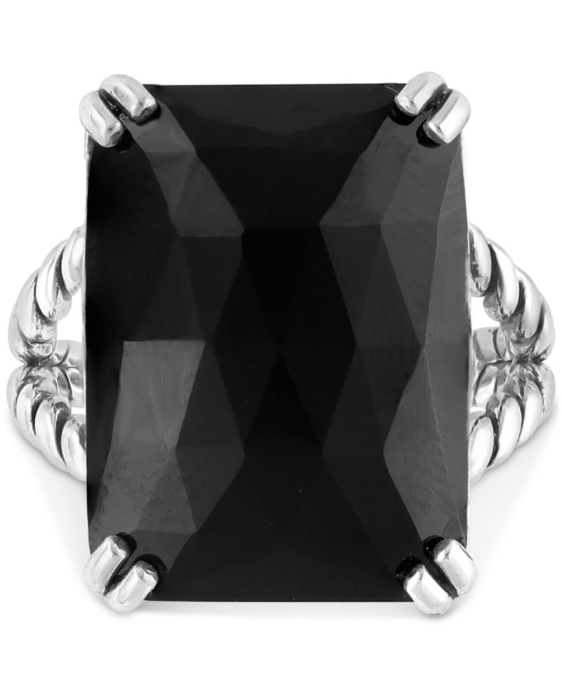 EFFY® Onyx Rope Statement Ring in Sterling Silver