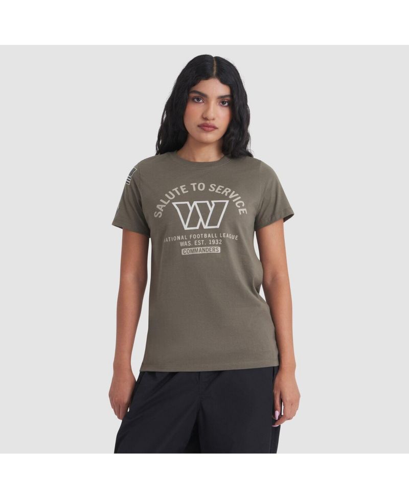 Women's Olive Washington Commanders 2025 Salute to Service Sideline T-Shirt