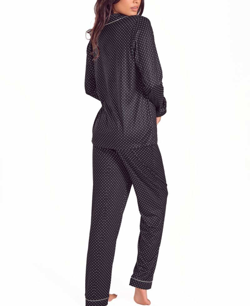 Women's Brushed Micro Stretch Knit Long-Sleeve Pajama Set