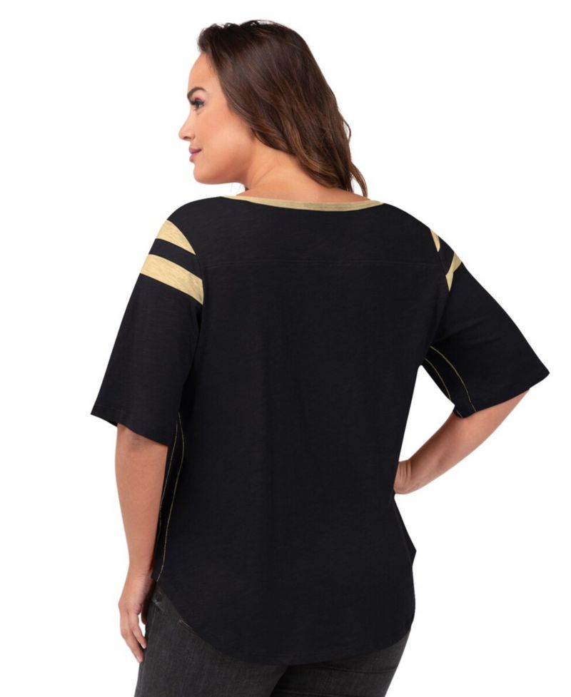 Women's Black New Orleans Saints Plus Size Linebacker T-Shirt