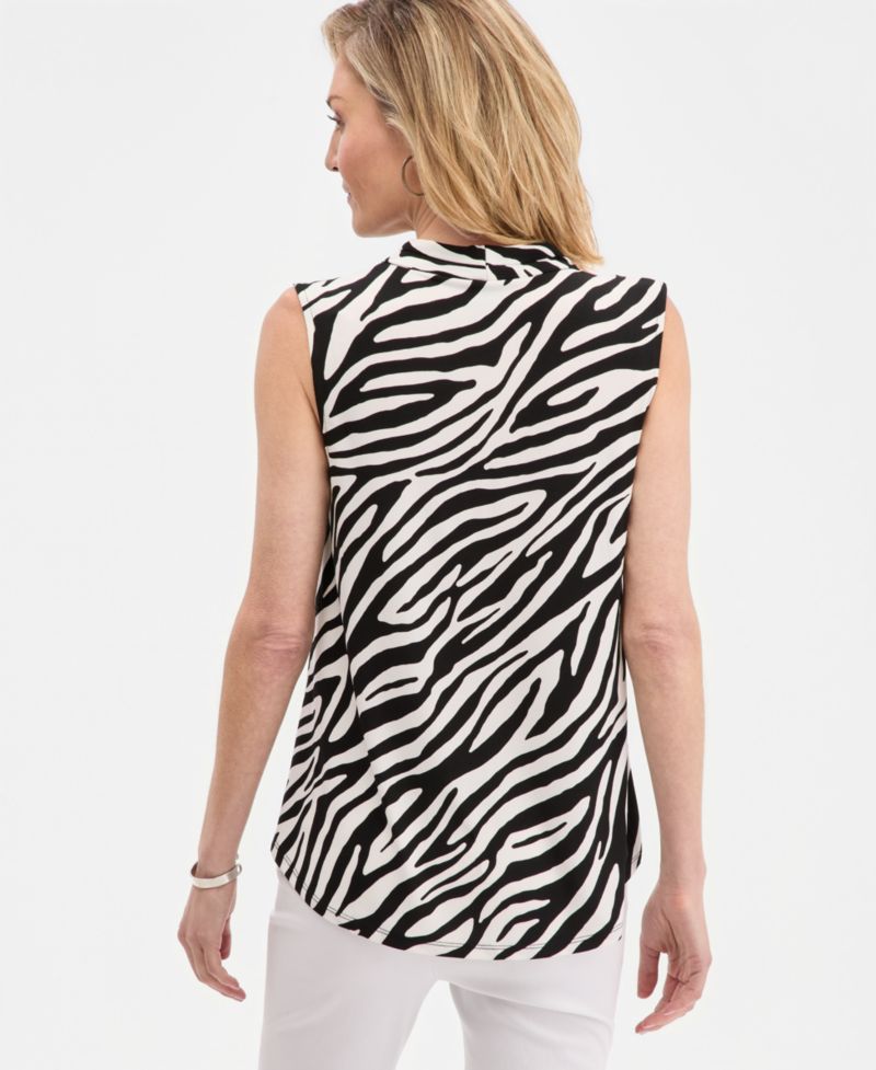 Women's Printed Sleeveless V-Neck Knit Top