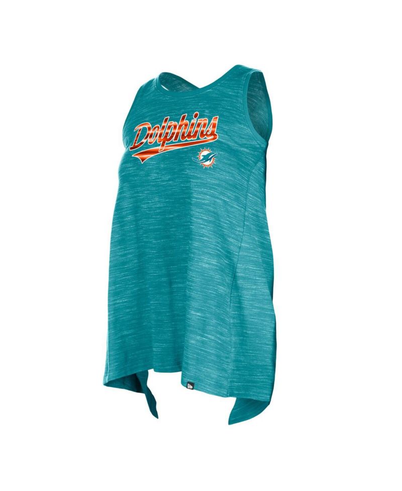 Women's Aqua Miami Dolphins Space Dye Active Tank Top