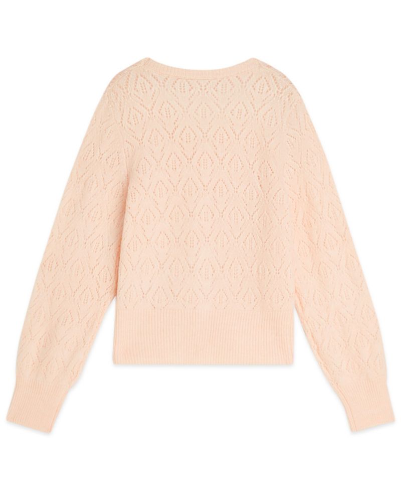 Girls' 7-16 Pointelle Knit Sweater