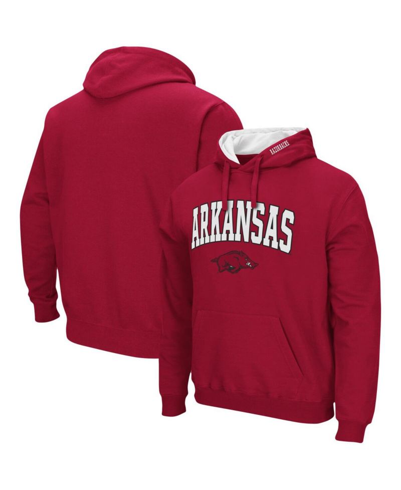 Men's Arkansas Razorbacks Arch and Logo 3.0 Pullover Hoodie