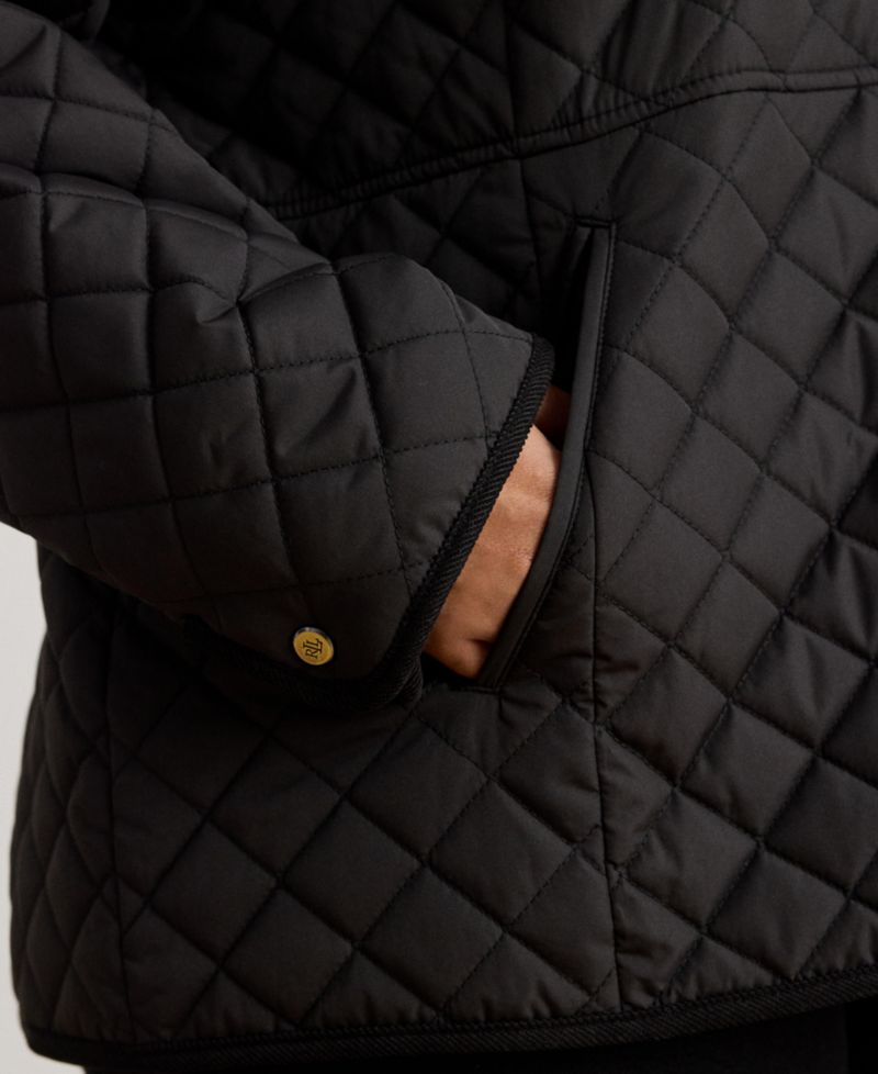 Plus Size Faux-Sherpa-Collar Quilted Jacket, Created for Macy's