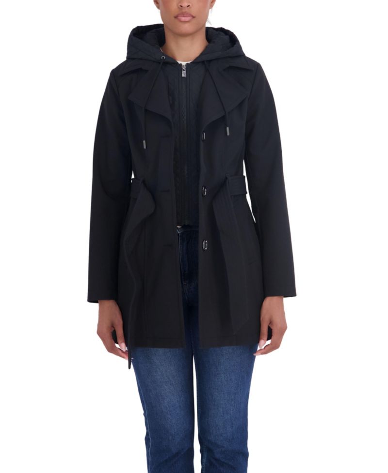 Women's Hooded Softshell Trench Coat