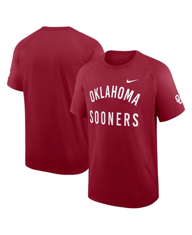 Men's Crimson Oklahoma Sooners Ready Raglan Premium Performance T-Shirt
