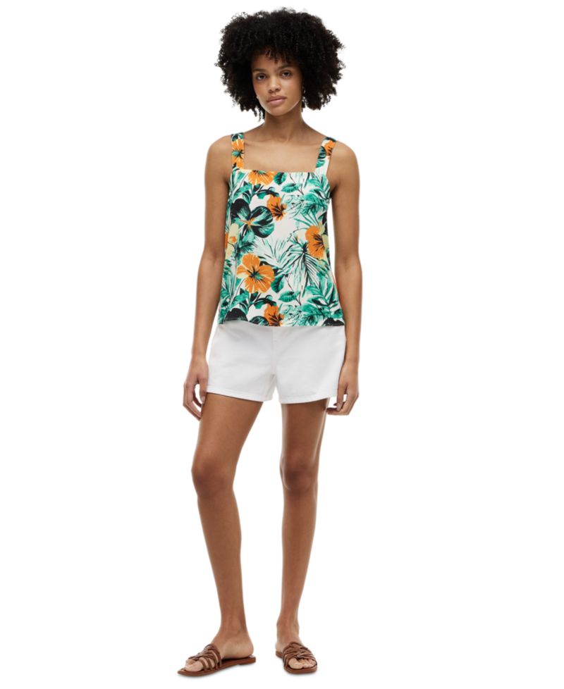 Women's Printed Sleeveless Square Neck Blouse