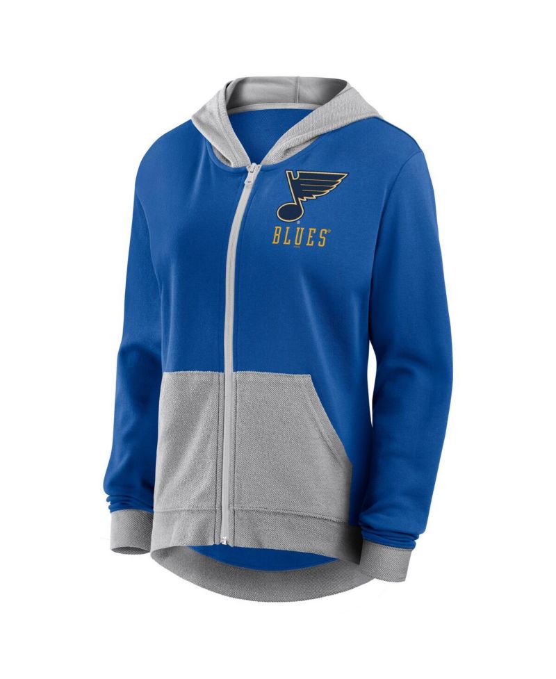 Women's Blue St. Louis Blues Hit It French Terry Full-Zip Hoodie