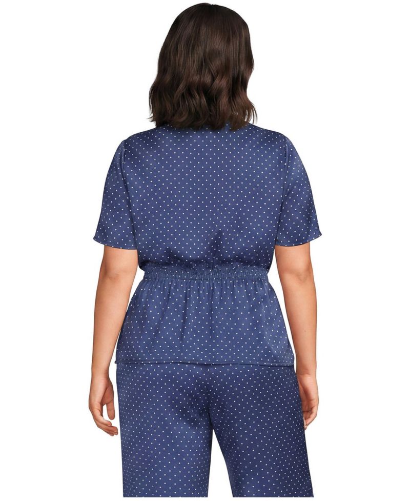 Plus Size Short-Sleeve Peplum V-Neck Blouse