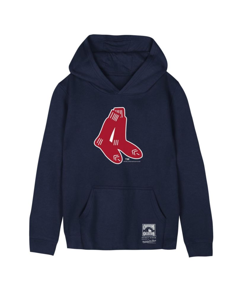 Big Boys and Girls Navy Boston Red Sox Retro Logo Hoodie