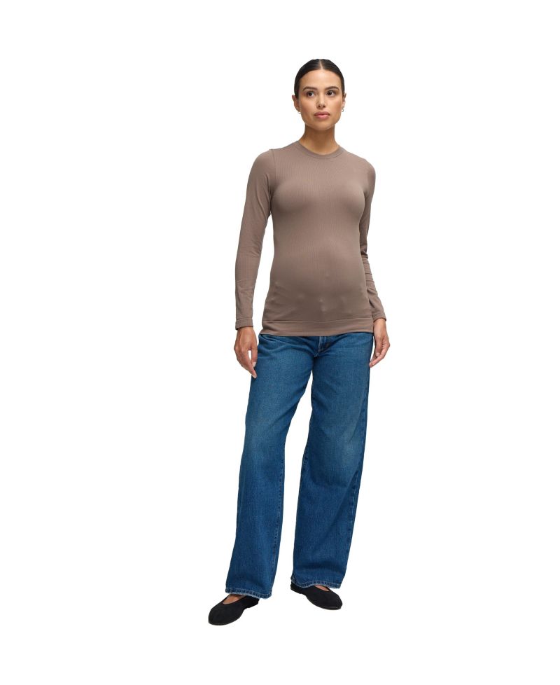 Maternity Ingrid + Isabel Seamless Rib Long Sleeve Crew Tee pack of 2