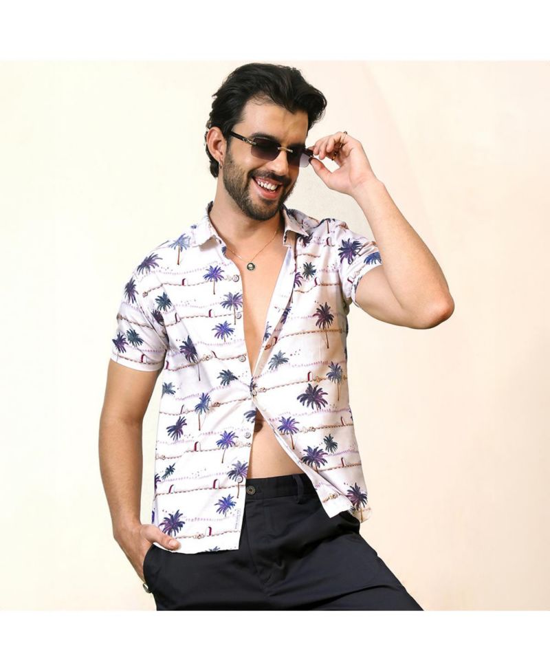Men's Ivory White Desert Palm Shirt