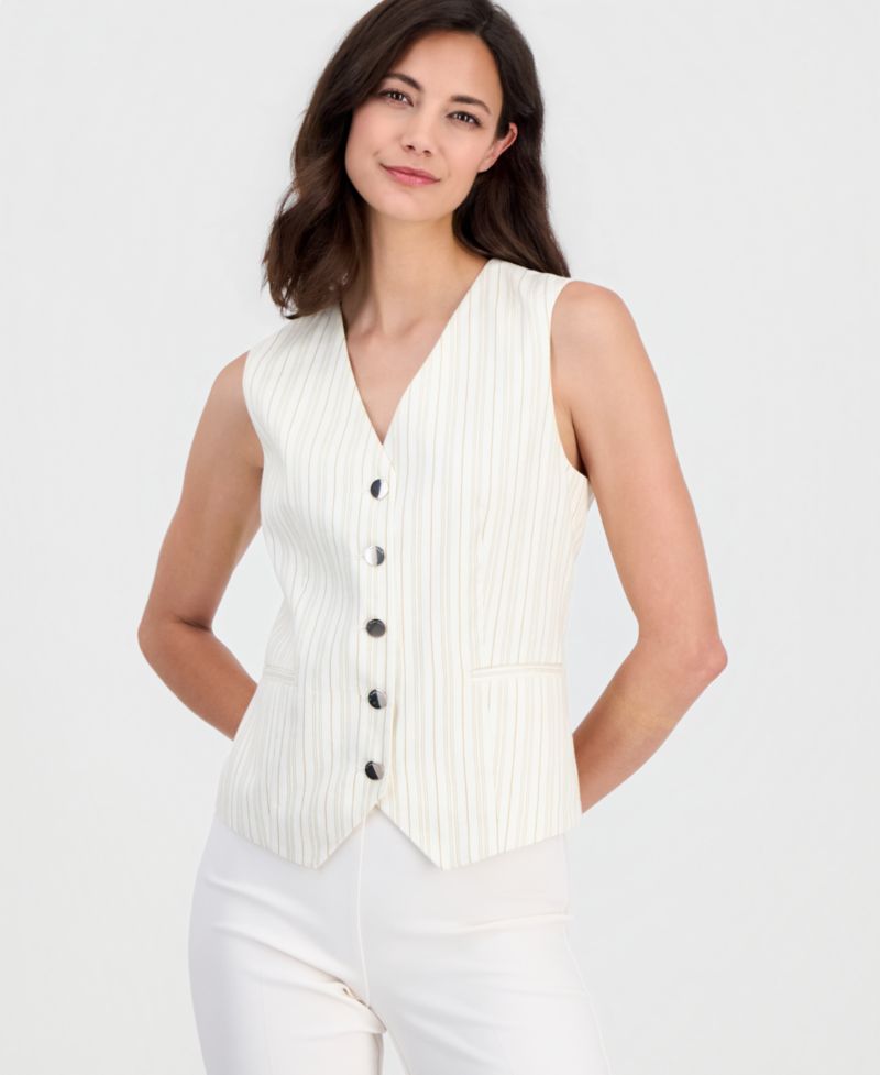 Women's Sleeveless Button-Front Vest