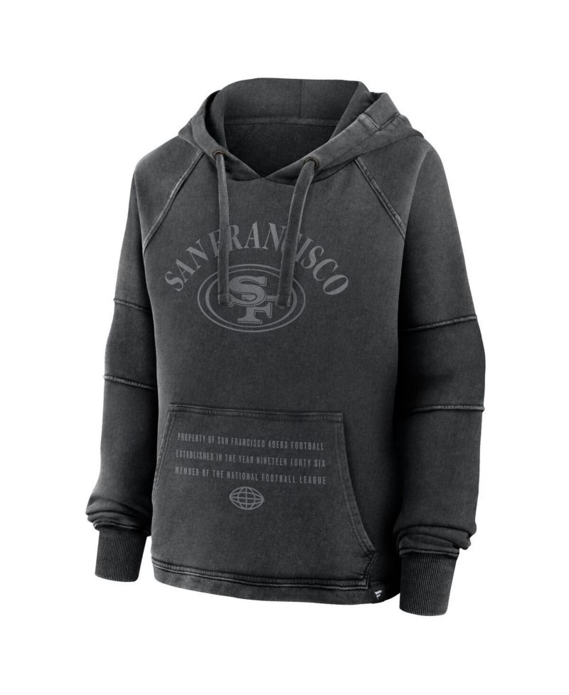 Women's Black San Francisco 49ers Oversized Raglan Gridiron Hoodie
