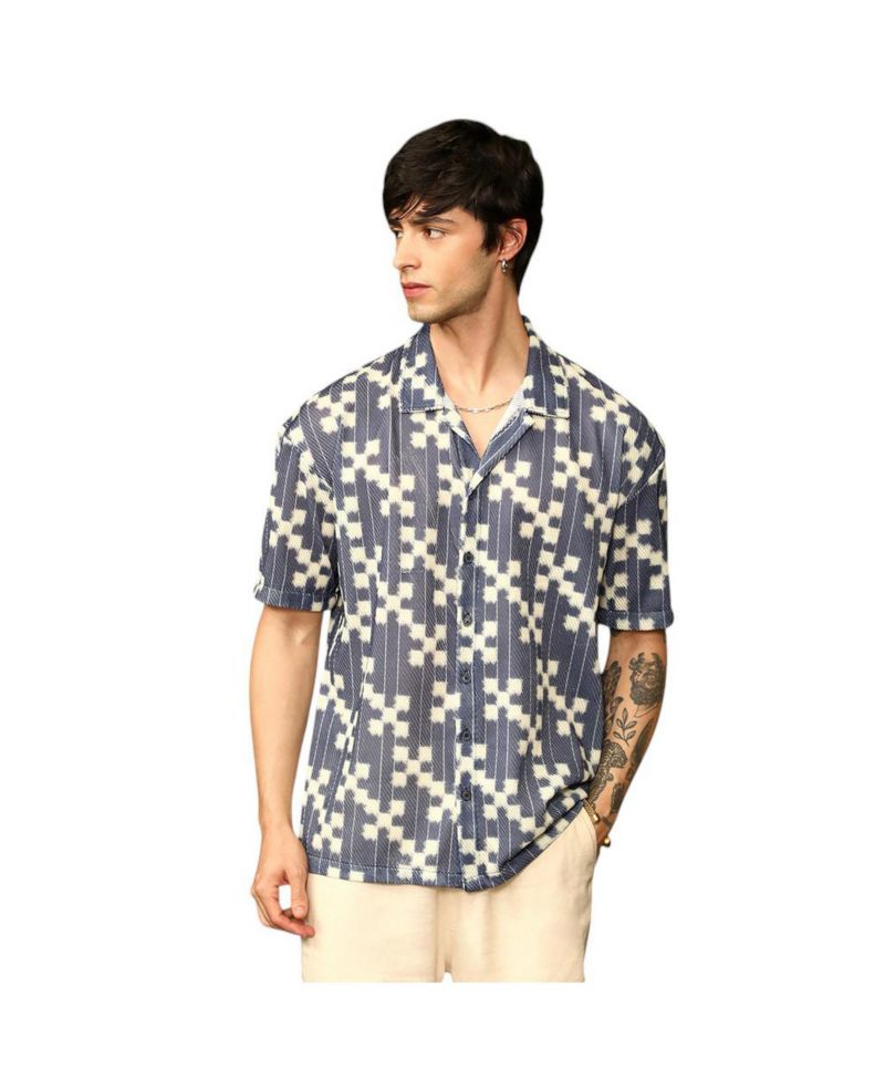Men's Dice Mesh Oversized Shirt