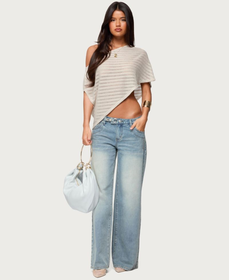 Women's Loma Asymmetric Off Shoulder Knit Poncho