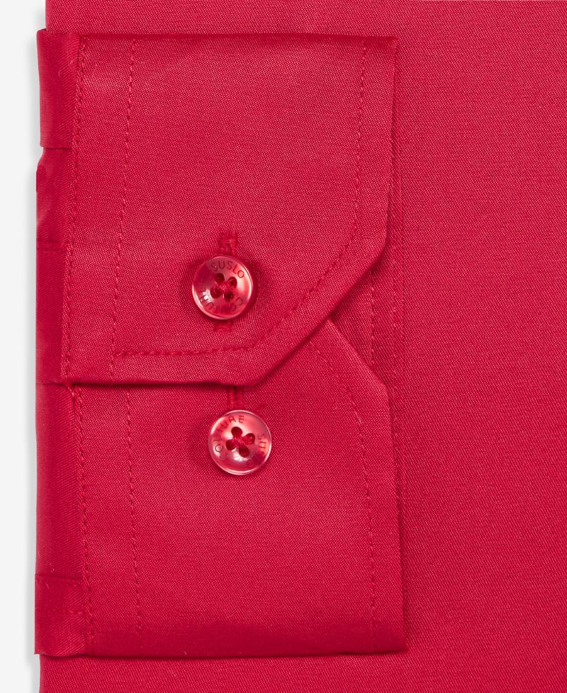 Men's Slim-Fit Solid Four-Way Stretch Dress Shirt