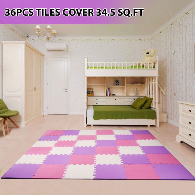 36 Tile Thick Interlocking Puzzle Foam Exercise Play Mat