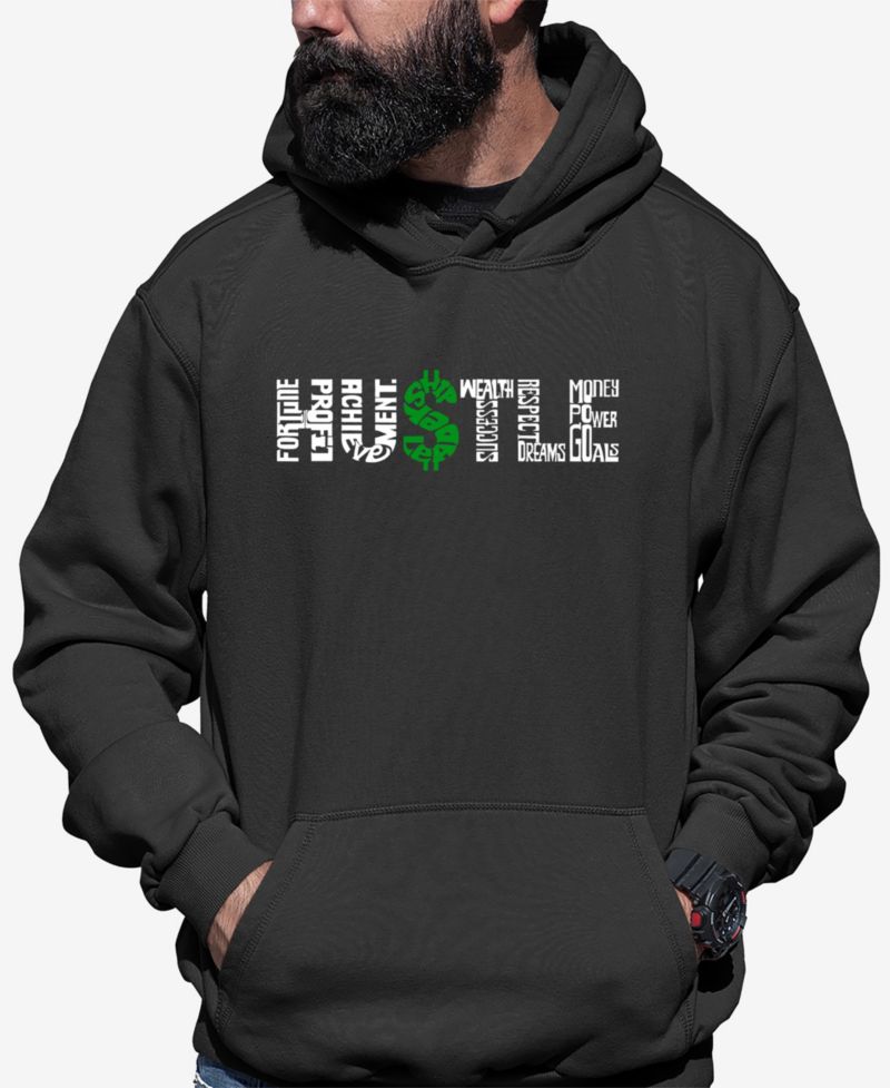 Men's Word Art Hustle Hooded Sweatshirt