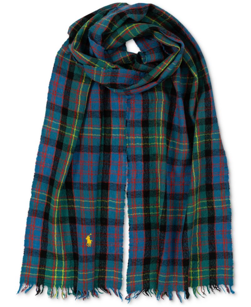 Men's Outdoor Crinkle Plaid Scarf