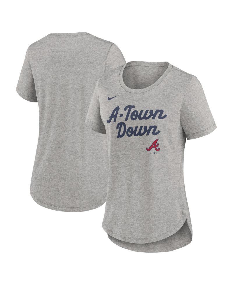 Women's Heather Gray Atlanta Braves Script Tri-Blend T-Shirt