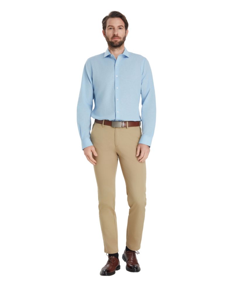 Men's Slim-Fit Linen Dress Shirt