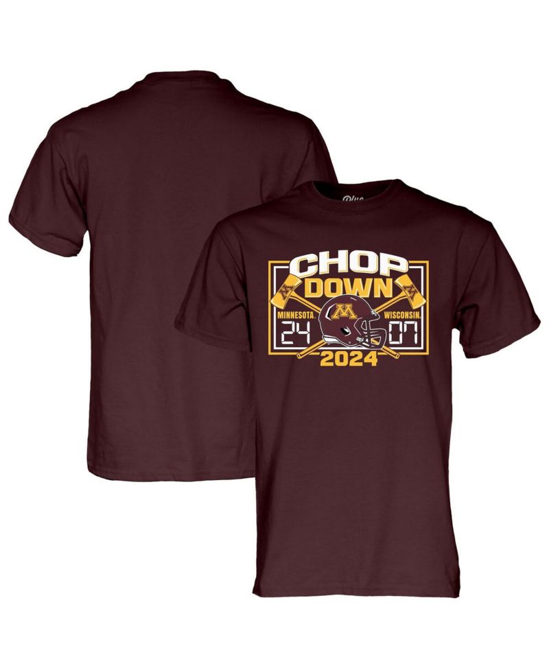 Men's and Women's Maroon Minnesota Golden Gophers vs. Wisconsin Badgers 2024 Paul Bunyan's Axe Score T-Shirt
