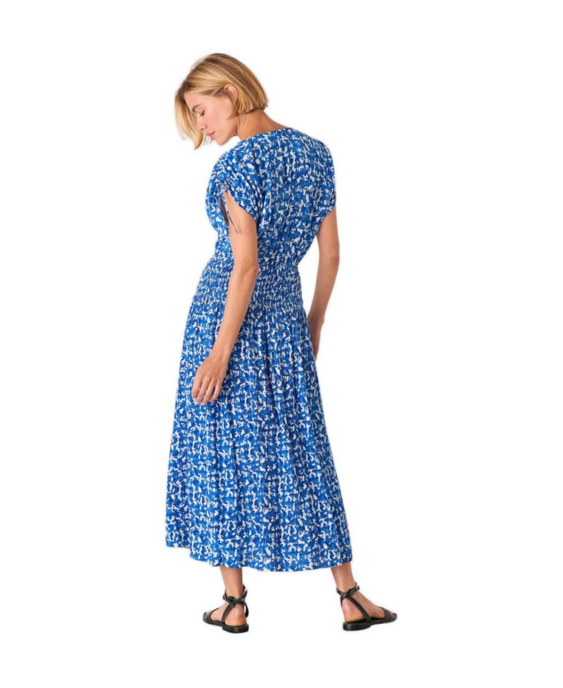 Women's Brushed Stroke Short Sleeve Midi Dress