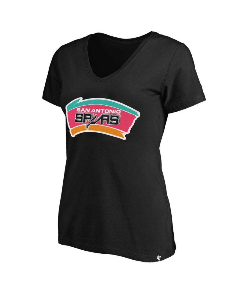 Women's Black San Antonio Spurs Plus Size Frankie V-Neck T-Shirt