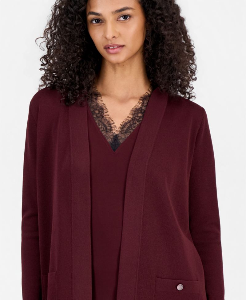 Women's Fine Rib Open-Front Malibu Cardigan