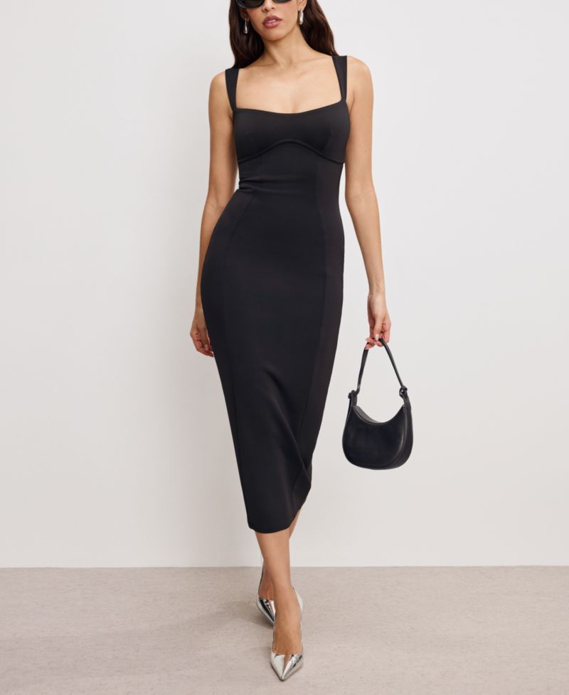 Women's Sculpting Sweetheart Midi Dress, Regular & Plus Size