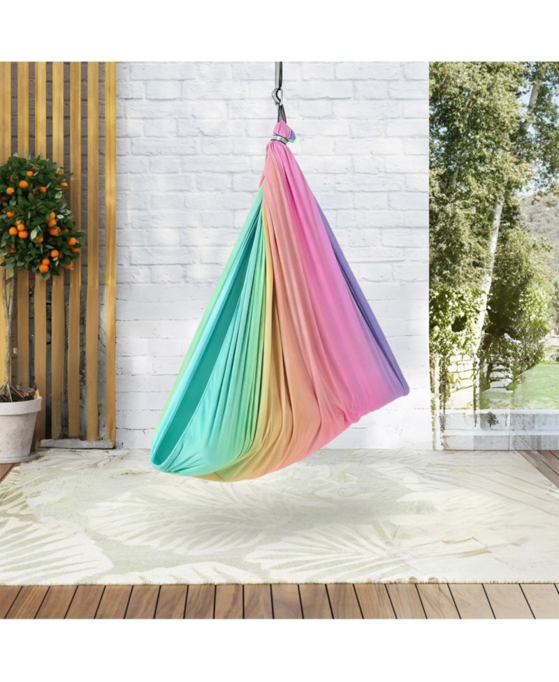 Dual-Layer Sensory Swing, 55" x 59", 360degree(s) Swivel, Holds Up to 300 lb, Indoor Outdoor Therapy Swing
