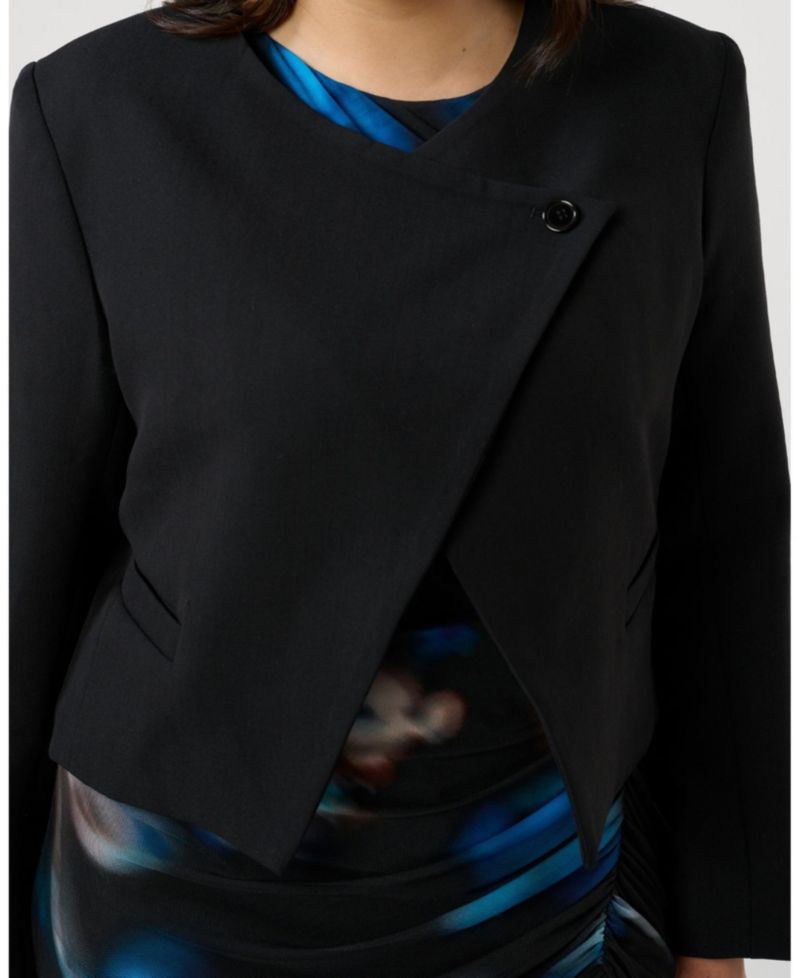 Plus size Eboni Cropped Assymetric Tailored Jacket