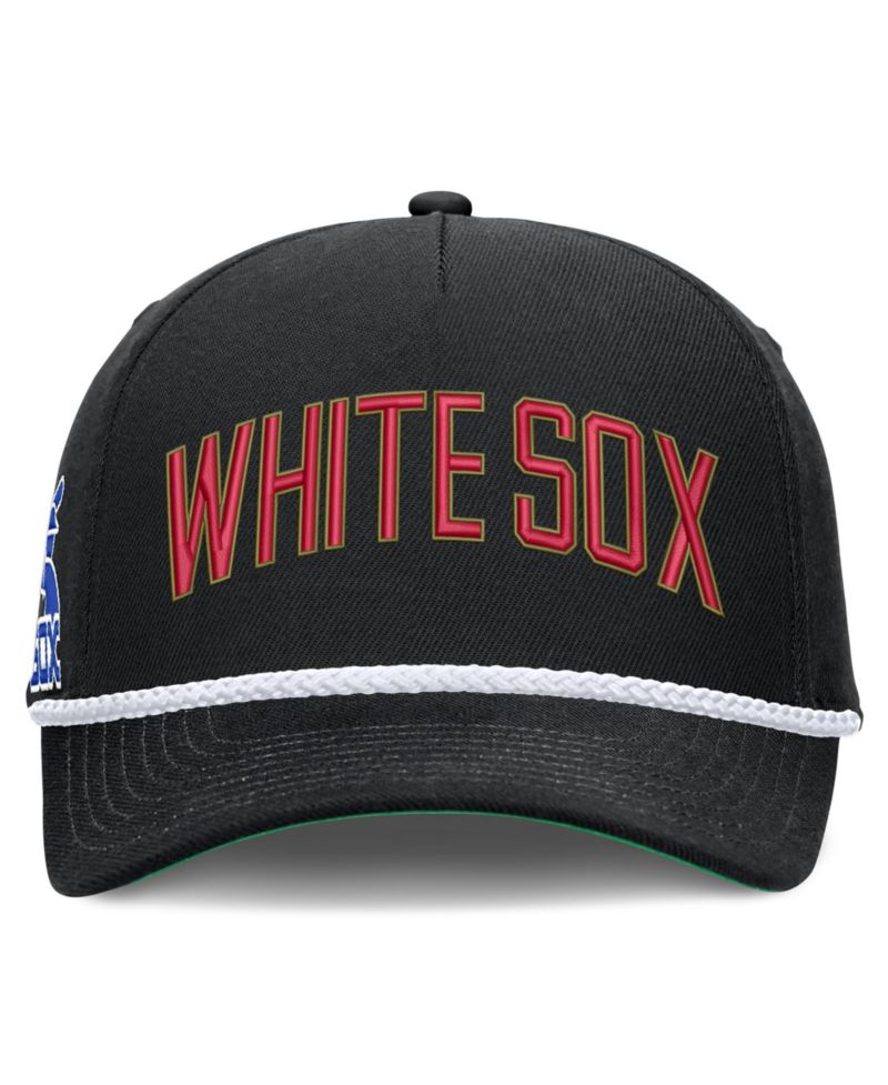 Men's Black Chicago White Sox Cooperstown Collection Rise Adjustable Hat