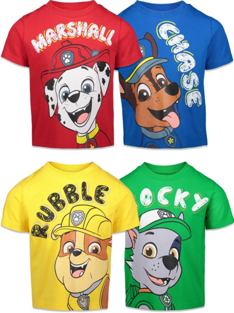Little Boys Chase Marshall Rubble Rocky 4 Pack Graphic T-Shirts