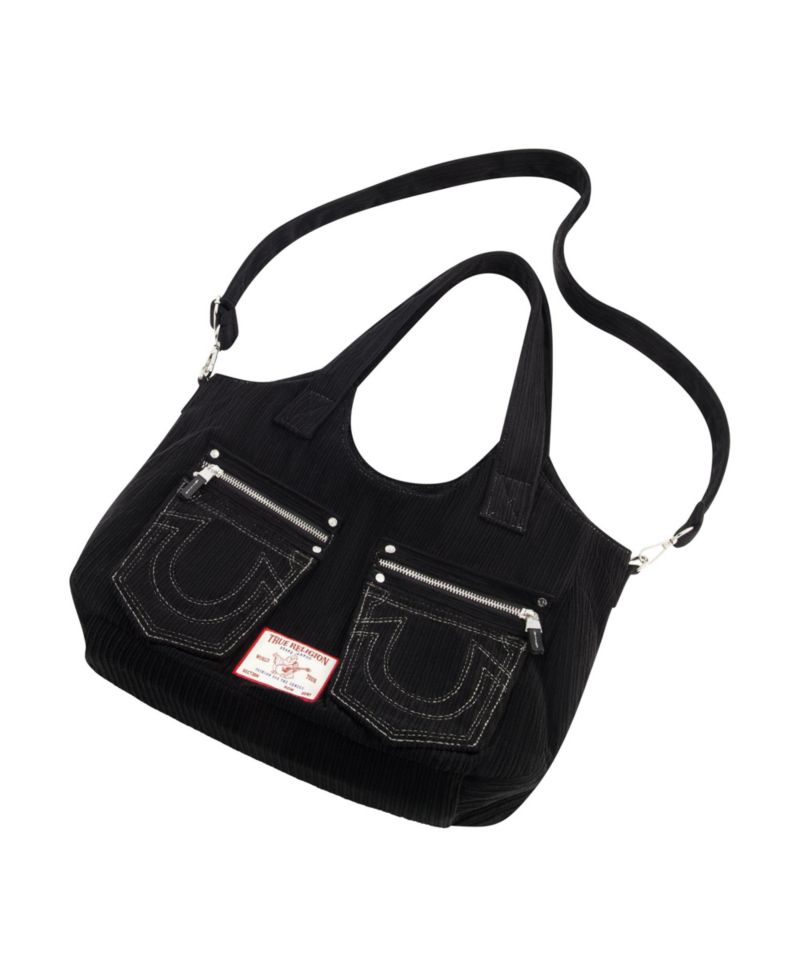 Horseshoe stitch Corduroy satchel.