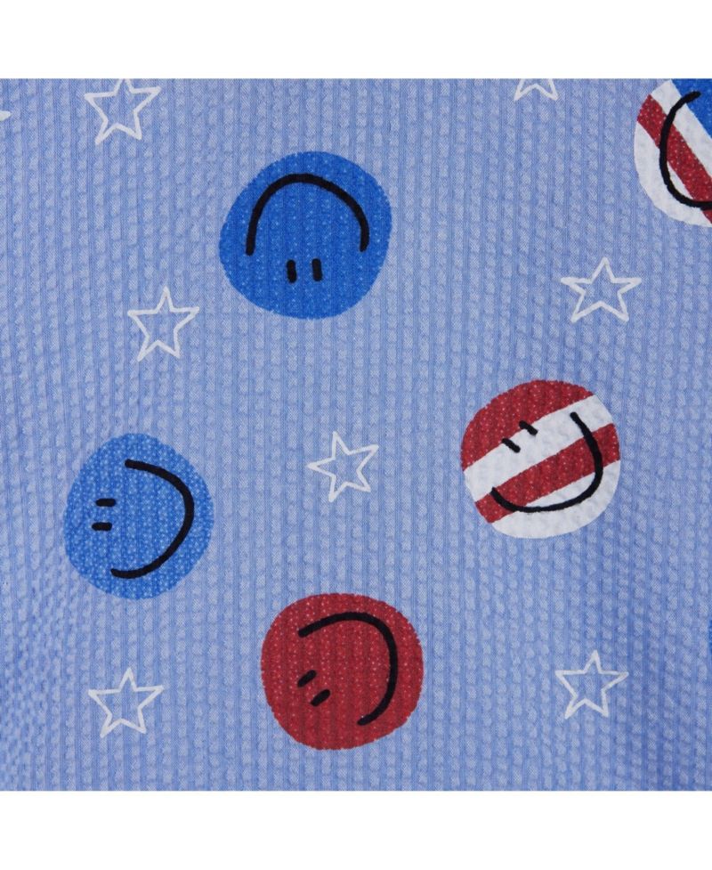 Toddler Boys Short Sleeve Patriotic Smile Seersucker Set