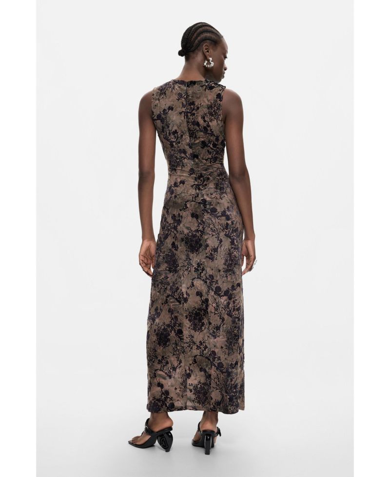 Women's Flocked Long Dress