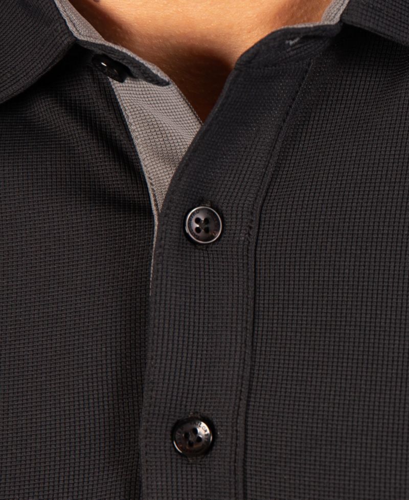 Men's Micro Grid Long Sleeve Performance Polo